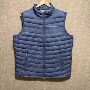 Columbia Omni-Heat Navy Quilted Puffer Vest Zipper Closure Mens Size XL